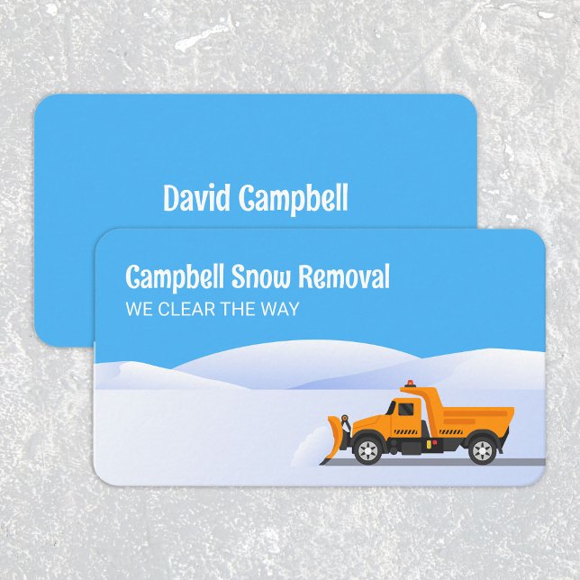 Plowing Snow Removal Business Card (Snow Removal Business Cards)