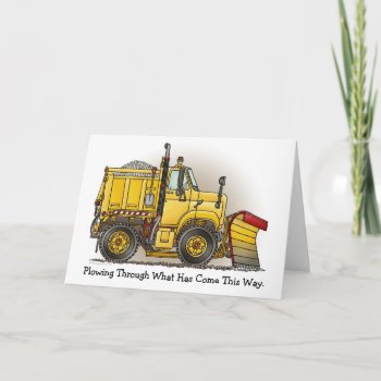 Plowing Through Snow Plow Truck Note Card by justconstruction at Zazzle