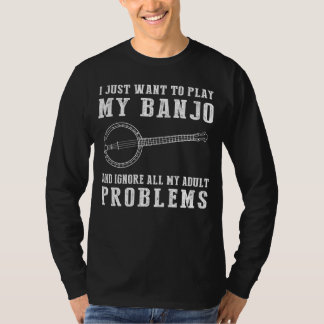 Pluck & Chuckle: Banjo Away Adult Woes Tee! T-Shirt