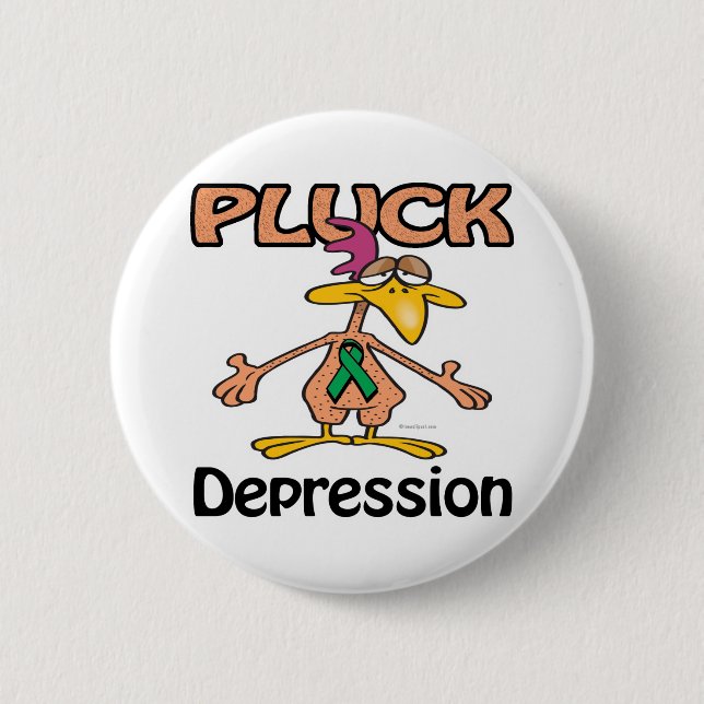 Pluck Depression Awareness Design Pinback Button (Front)
