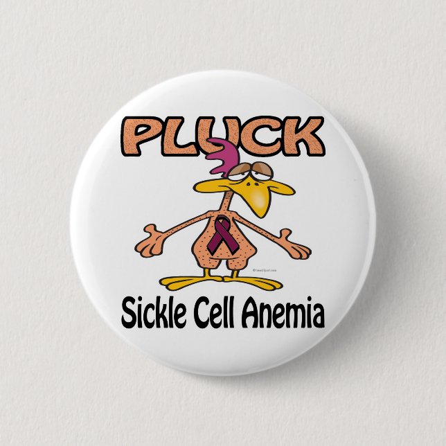 Pluck Sickle Cell Anemia Awareness Design Button (Front)