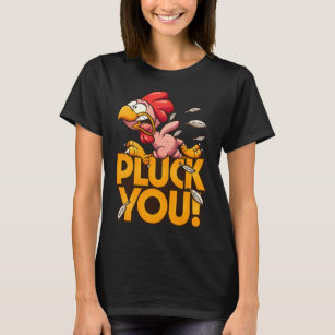 Pluck You Illustrated Plucked Chicken Running Scar T-Shirt