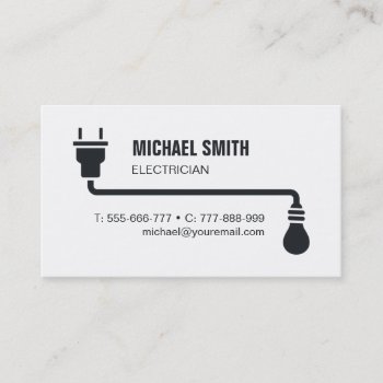 Plug And Light Bulb Electrician Business Card by dadphotography at Zazzle