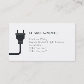 Plug and Wire Electrician Electrical Texture Business Card | Zazzle