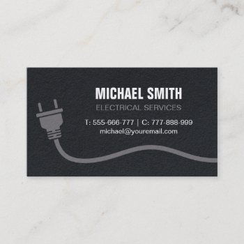Plug And Wire Electrician Electrical Texture Business Card by dadphotography at Zazzle