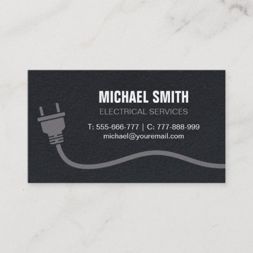 Plug and Wire Electrician Electrical Texture Business Card