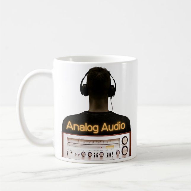 Plug Into Analog Audio Audiophiles Coffee Mug (Left)