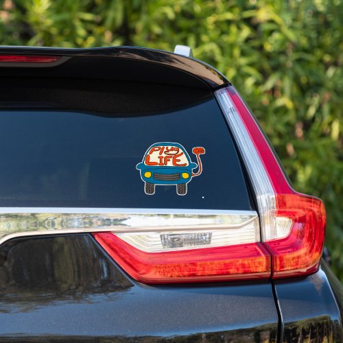 Plug Life Cute Blue Electric Car Sticker