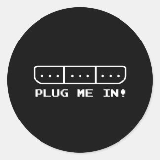 Plug Me In Classic Round Sticker