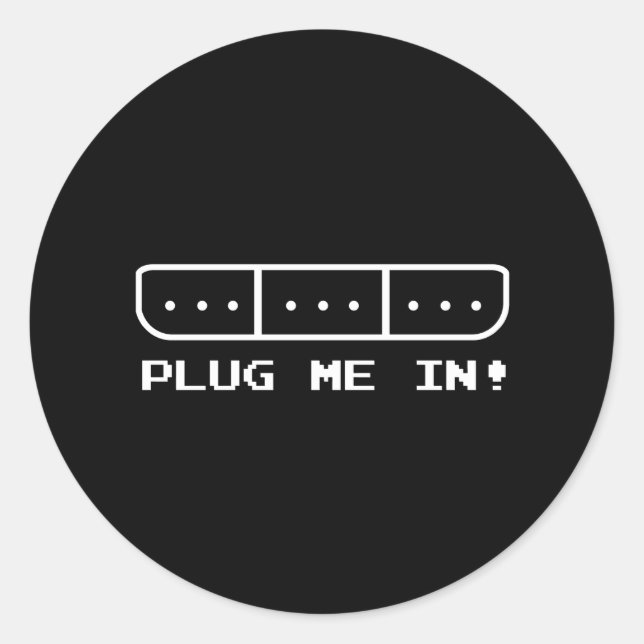 Plug Me In Classic Round Sticker (Front)