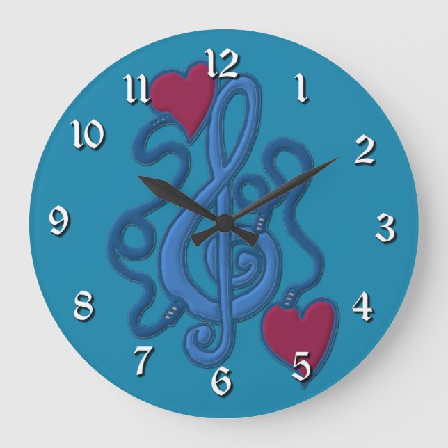 Plugged In To Music Blue Note Wall Clock (Front)