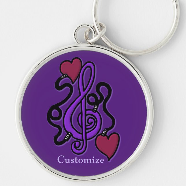 Plugged In To Music Purple Note Key Chain 2 (Front)