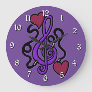 Plugged In To Music Purple Note Wall Clock