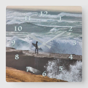 Plugging In Silver Surfer 2 Square Wall Clock