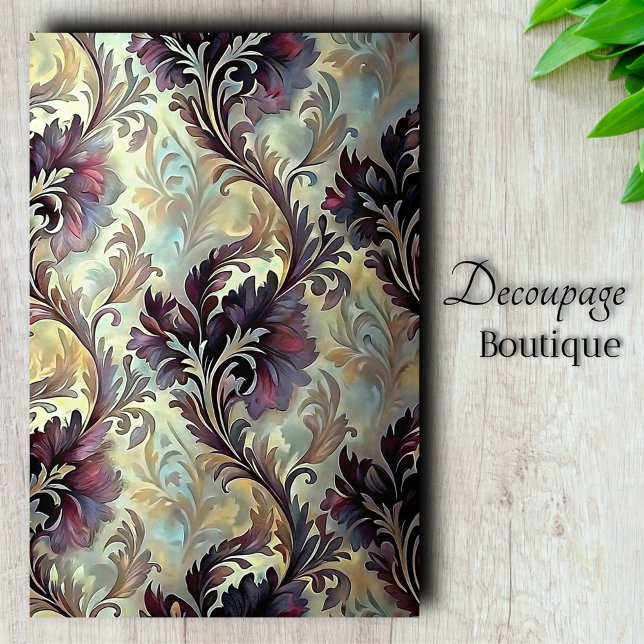 Plum Acanthus Dream Decoupage Tissue Paper (Plum Acanthus Dream Decoupage Tissue Paper)