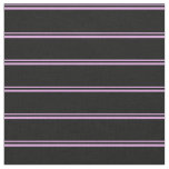 [ Thumbnail: Plum and Black Colored Lines Fabric ]