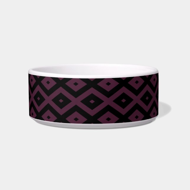 Plum and black diamond pattern bowl (Front)