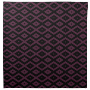 Plum and black diamond pattern cloth napkin