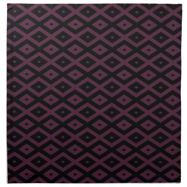 Plum and black diamond pattern cloth napkin (Front)