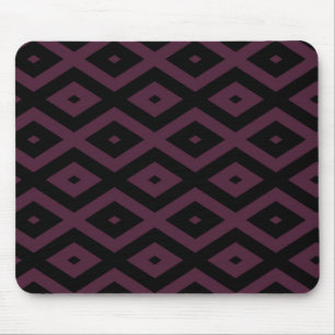 Plum and black diamond pattern mouse pad