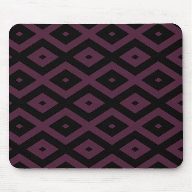 Plum and black diamond pattern mouse pad (Front)
