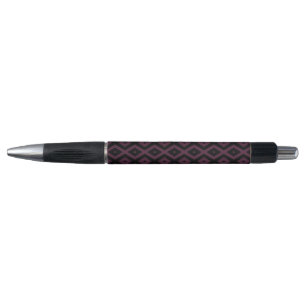 Plum and black diamond pattern pen