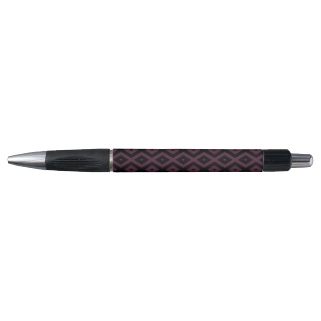 Plum and black diamond pattern pen (Front)