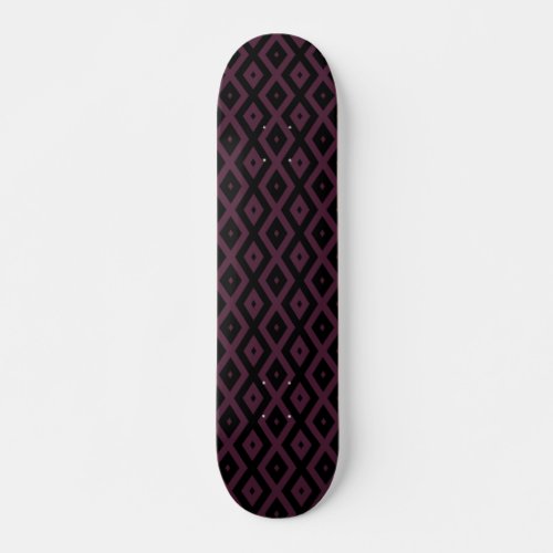 Plum and black diamond pattern skateboard
