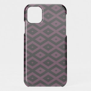 Plum and black diamond pattern iPhone 11 case