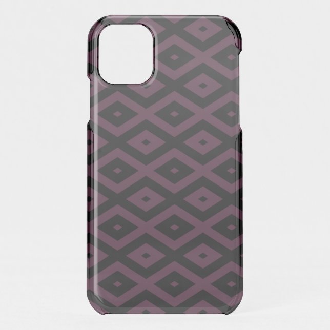 Plum and black diamond pattern uncommon iPhone case (Back)