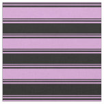 [ Thumbnail: Plum and Black Pattern of Stripes Fabric ]