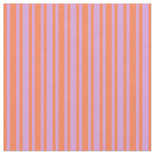 Plum and Coral Colored Pattern of Stripes Fabric