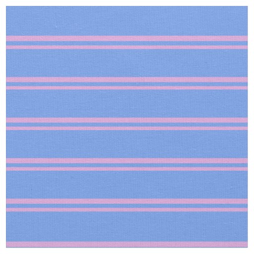 Plum and Cornflower Blue Stripes Pattern Fabric