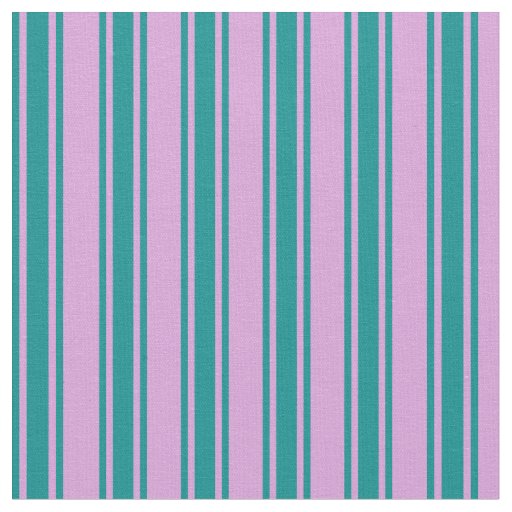 Plum and Dark Cyan Stripes Fabric