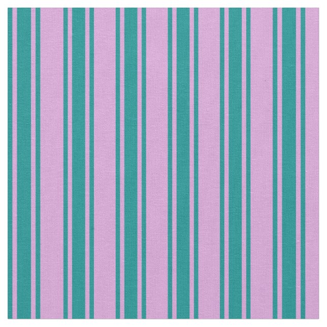 Plum and Dark Cyan Stripes Fabric (Close Up)
