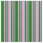 [ Thumbnail: Plum and Dark Green Colored Striped Pattern Fabric ]