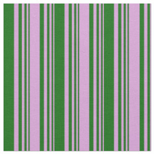 Plum and Dark Green Colored Striped Pattern Fabric