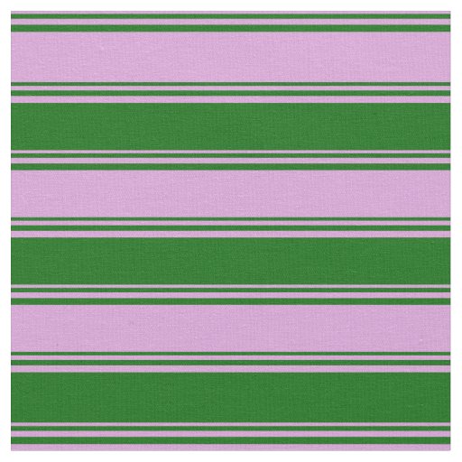Plum and Dark Green Colored Stripes Fabric