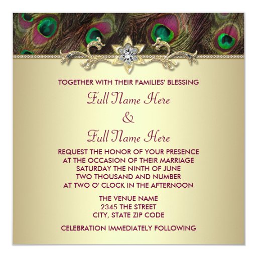 Plum And Green Wedding Invitations 2