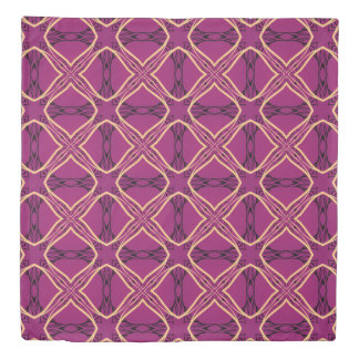 Plum and Gold with Black Detail Luxe Duvet Cover