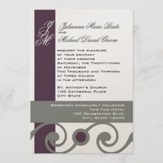 Plum and Gray Invitation