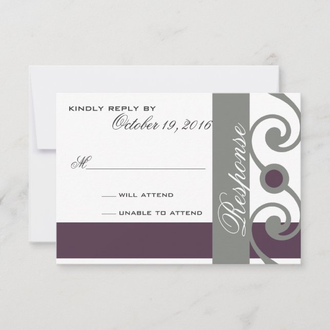 Plum and gray response card (Front)