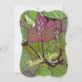 PLUM AND GREEN COLORED LEAVES /THANK YOU/CUSTOMIZB
