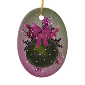 Plum and Green Fancy Ornament ornament