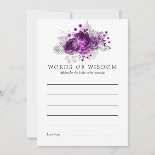 Plum and Navy Watercolor Floral Bridal Advice