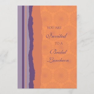 Plum and Orange Bridal Luncheon Invitation Cards