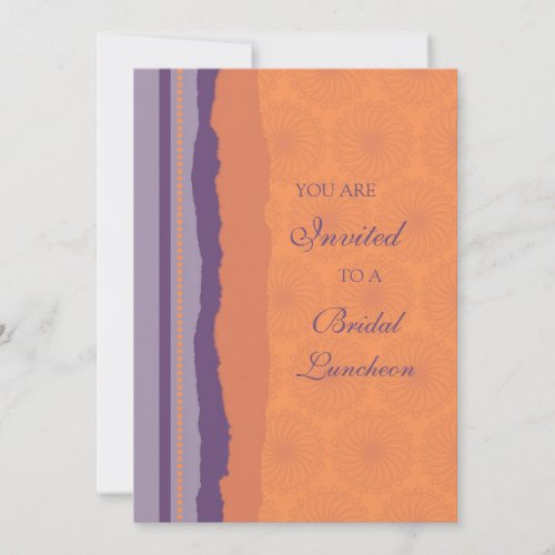 Plum and Orange Bridal Luncheon Invitation Cards