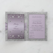 Plum and Pewter Card Style Wedding Invitation (Inside)