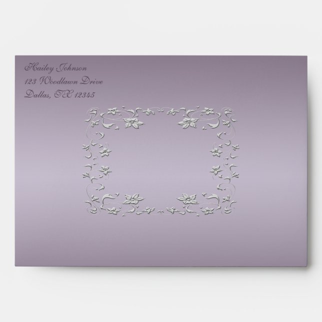 Plum and Pewter Envelope for 5"x7" Size Products (Front)