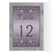 Plum and Pewter Floral Table Card (Inside (Left))